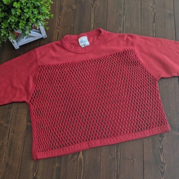 Men's Red Vintage Ripon Practice Jersey in Knit Mesh (Crop top) Small? - Picture 2 of 14